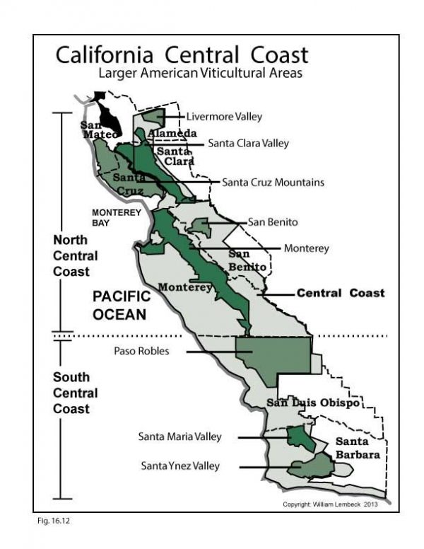 California Central Coast Map | The Wine Club Philippines